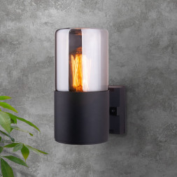 Уличный настенный светильник Elektrostandard Roil (35125/U) чёрный/дымчатый плафон