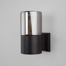 Уличный настенный светильник Elektrostandard Roil (35125/U) чёрный/дымчатый плафон