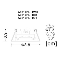 Встраиваемый точечный светильник ARTE Lamp Accento A3217PL-1GY