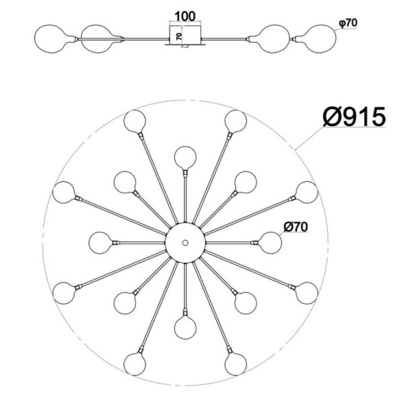 Потолочная люстра Escada Starfall 2109/1 Chrome