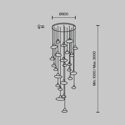 Каскадная люстра MODELUX MS.2326.25 BK