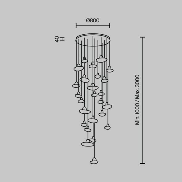 Каскадная люстра MODELUX MS.2326.25 BK