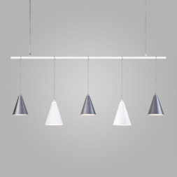 Подвесная люстра Eurosvet CASTLE 50088/5 белый/серебро