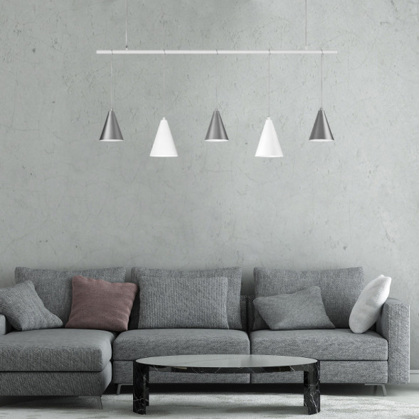 Подвесная люстра Eurosvet CASTLE 50088/5 белый/серебро