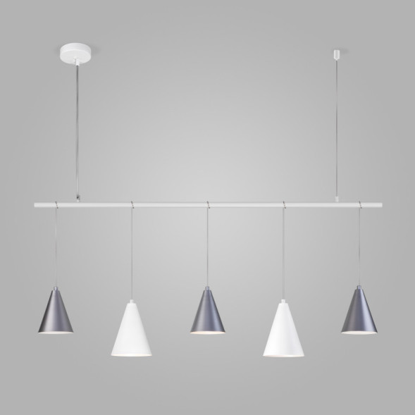 Подвесная люстра Eurosvet CASTLE 50088/5 белый/серебро