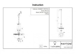 Люстра на штанге DIA750-TT40-WG Maytoni Diamant crystal+DIA750