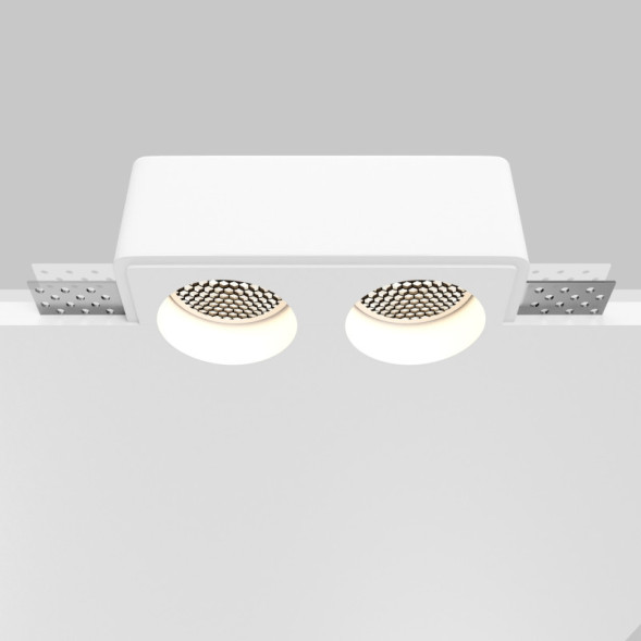 Точечный встраиваемый светильник Maytoni Technical DL123-GU10-02-W Gyps Modern