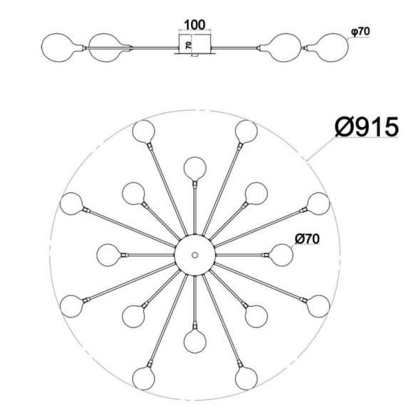 Потолочная люстра Escada Starfall 2109/1 Copper