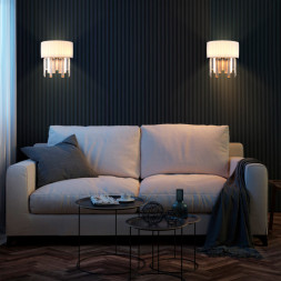 Бра Eurosvet Amantea 10122/2 хром/прозрачный хрусталь Strotskis (10106/