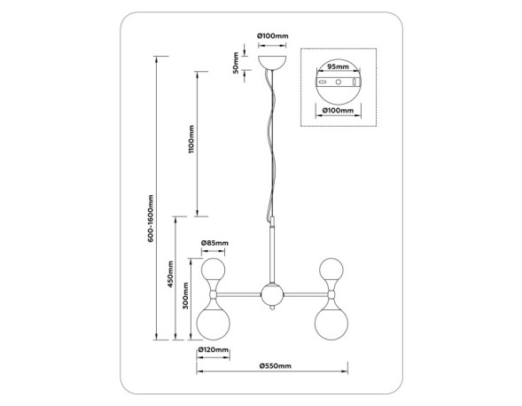 Подвесная люстра Ambrella Light LH51050 HIGH LIGHT