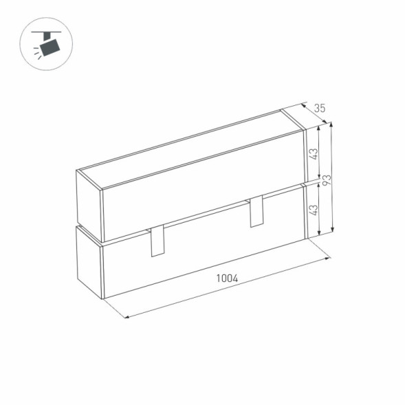 Магнитный трековый светильник Arlight MAG-FLAT-FOLD-45 027001