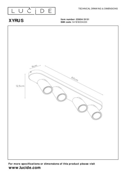 Спот LUCIDE XYRUS 23954/21/31