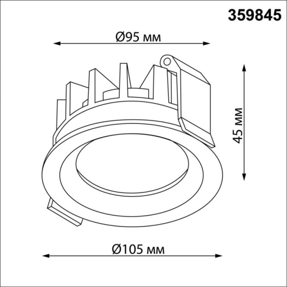 Влагозащищенный светильник точечный Novotech fluo 359845