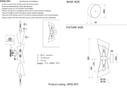 Бра Crystal Lux GRIS GRIS AP2 GOLD