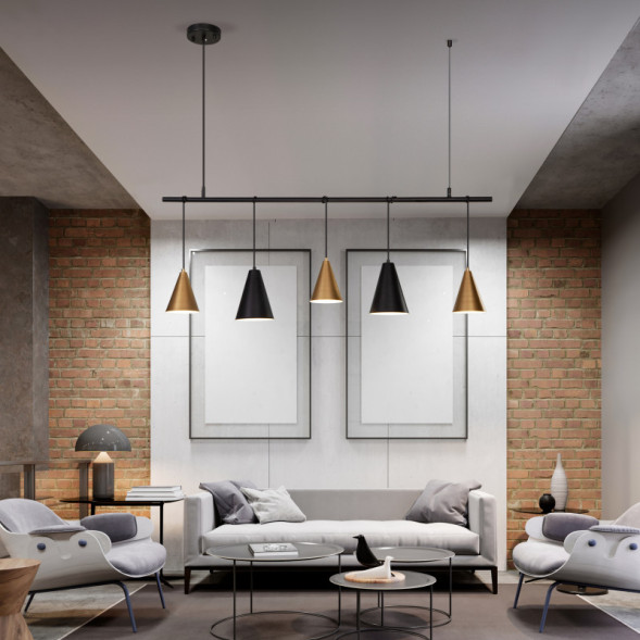 Люстра на штанге Eurosvet CASTLE 50088/5 черный/золото