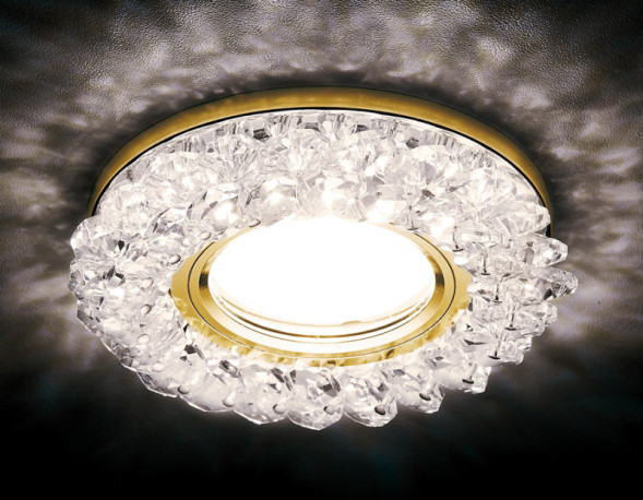 Встраиваемый точечный светильник Ambrella Light Crystal LED S701 CL/GD/WH