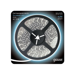 Лента Gauss Black 312000305 24W 12V 290lm белый (холодный) IP20