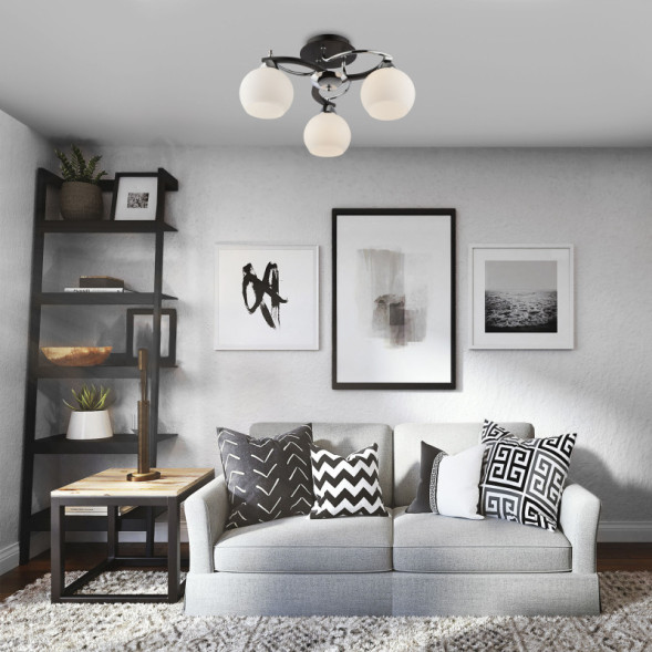 Люстра потолочная 9654/3 хром/черный Eurosvet Larion