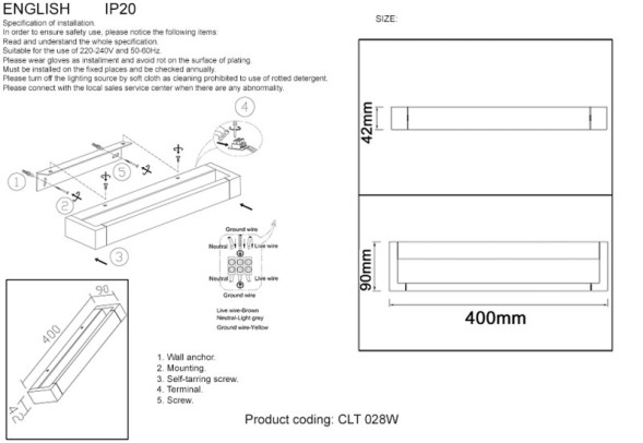Бра Crystal Lux CLT 028 CLT 028W BL