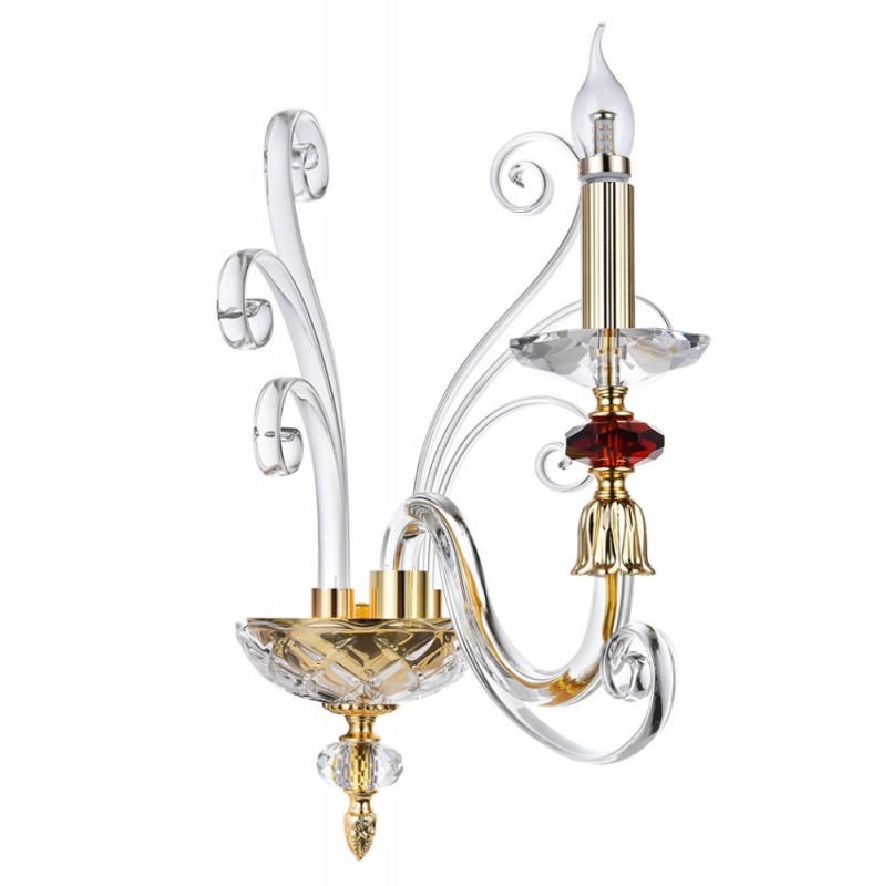 Бра Crystal Lux Catarina CATARINA AP1 GOLD/TRANSPARENT-COGNAC