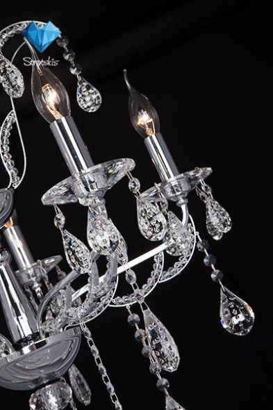 Подвесная люстра Eurosvet FRANCES 10047/5 хром/прозрачный хрусталь Strotskis