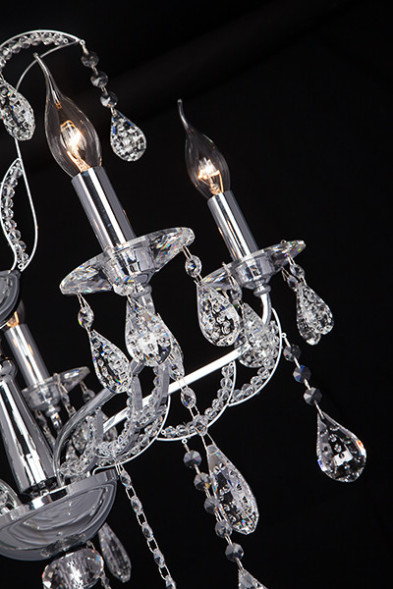 Подвесная люстра Eurosvet FRANCES 10047/5 хром/прозрачный хрусталь Strotskis