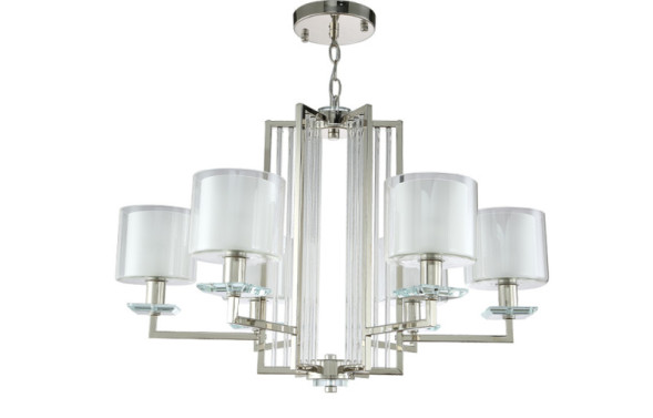 Подвесная люстра Crystal Lux NICOLAS NICOLAS SP-PL6 NICKEL/WHITE