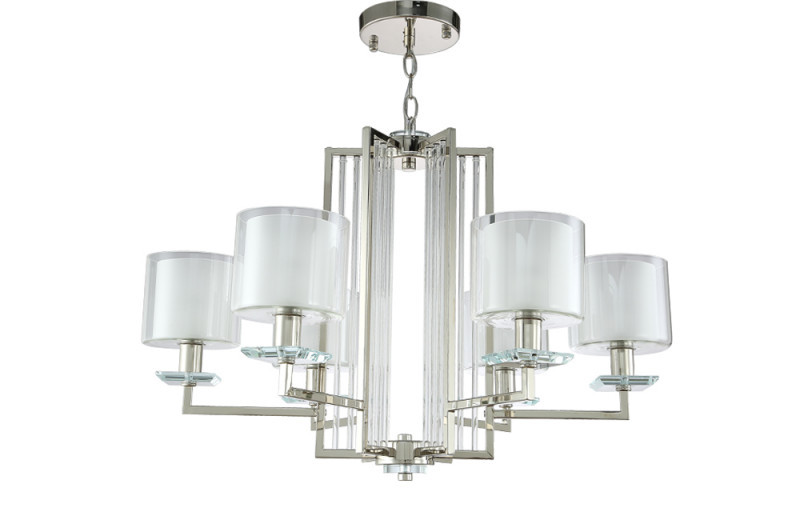 Подвесная люстра Crystal Lux NICOLAS NICOLAS SP-PL6 NICKEL/WHITE