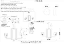 Подвесная люстра Crystal Lux NICOLAS NICOLAS SP-PL6 NICKEL/WHITE