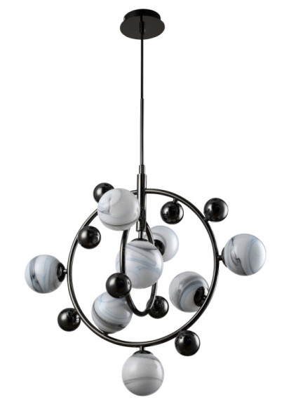 Подвесная люстра Crystal Lux SALVADORE SALVADORE SP8V BLACK CHROMIUM