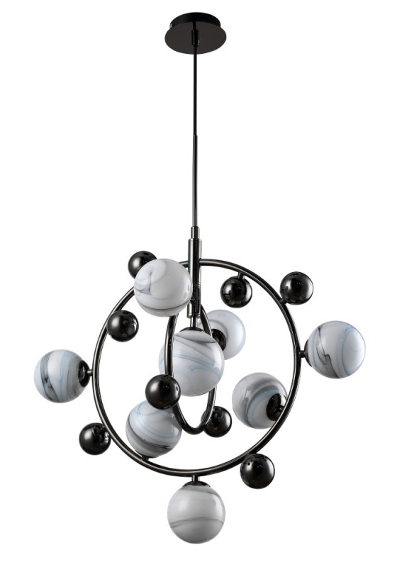 Подвесная люстра Crystal Lux SALVADORE SALVADORE SP8V BLACK CHROMIUM