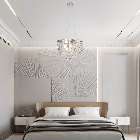 Каскадная люстра Eurosvet Lianna 10123/6 хром/прозрачный хрусталь Strotskis Smart (