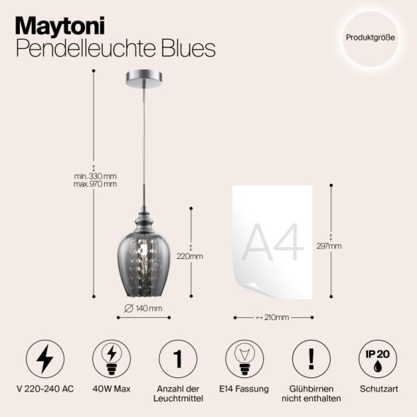 Подвесной светильник Maytoni MOD033-PL-01-N BLUES