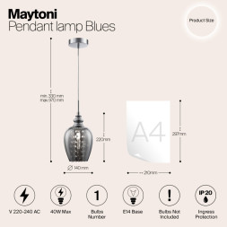 Подвесной светильник Maytoni MOD033-PL-01-N BLUES