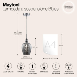 Подвесной светильник Maytoni MOD033-PL-01-N BLUES