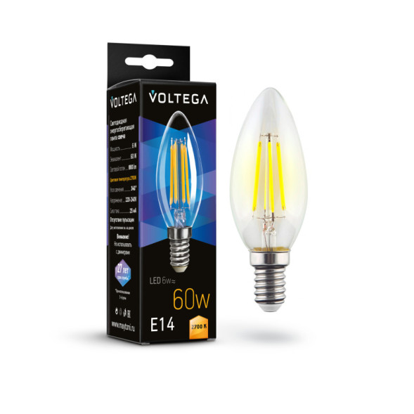 Светодиодная лампа Voltega 7197 Candle 6W