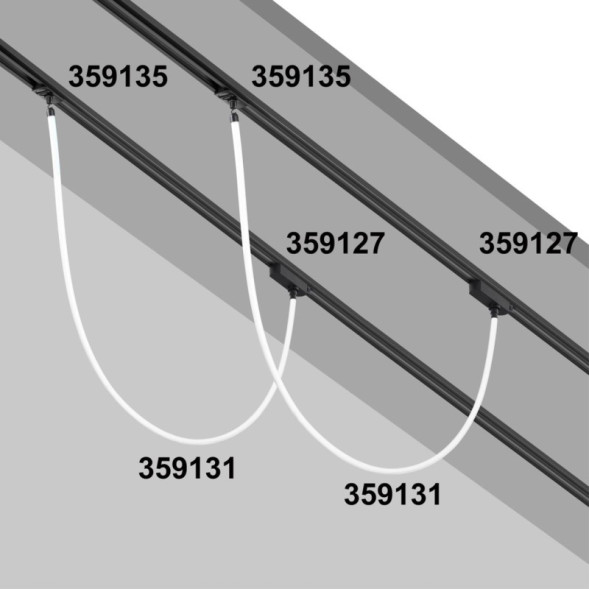 Адаптер Novotech Track Black трехжильный 359127