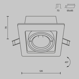 Встраиваемый точечный светильник Maytoni Technical Metal Modern DL008-2-01-B