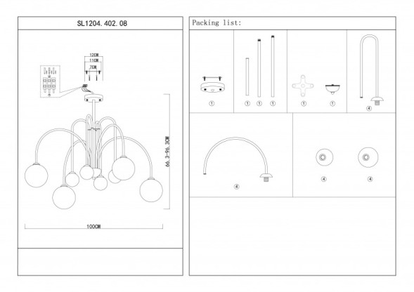 Люстра на штанге ST-Luce JINETO SL1204.402.08