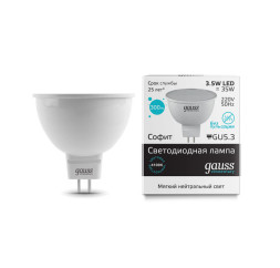 Светодиодная лампа Gauss Софитная 13524 3.5W 220V 300lm GU5.3 белый (дневной)