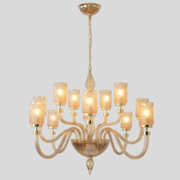 Подвесная люстра Crystal Lux SILVESTRO SP12 AMBER SILVESTRO