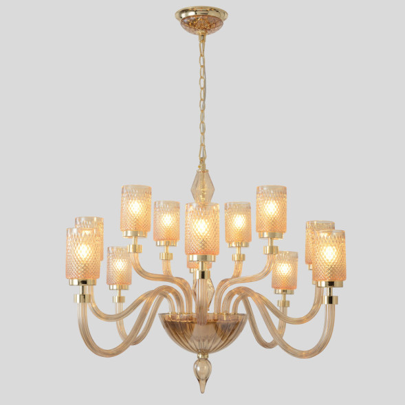 Подвесная люстра Crystal Lux SILVESTRO SP12 AMBER SILVESTRO