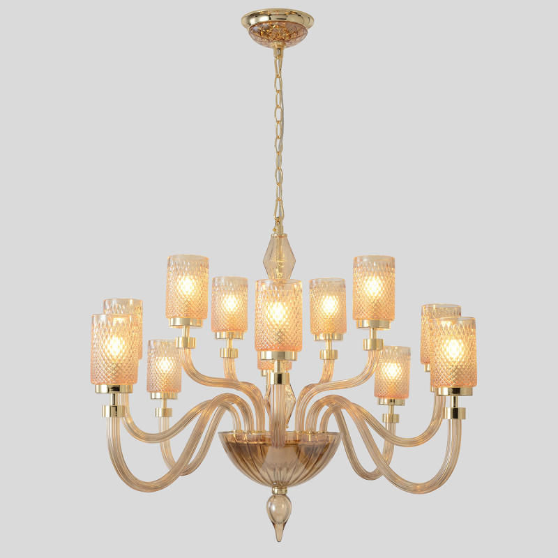 Подвесная люстра Crystal Lux SILVESTRO SP12 AMBER SILVESTRO
