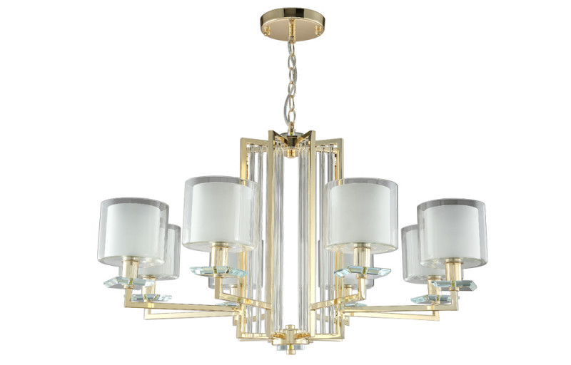 Подвесная люстра Crystal Lux NICOLAS NICOLAS SP-PL8 GOLD/WHITE