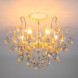 Люстра на штанге Eurosvet Rosita 10022/6 белый с золотом/ тонированный хрусталь Strotskis