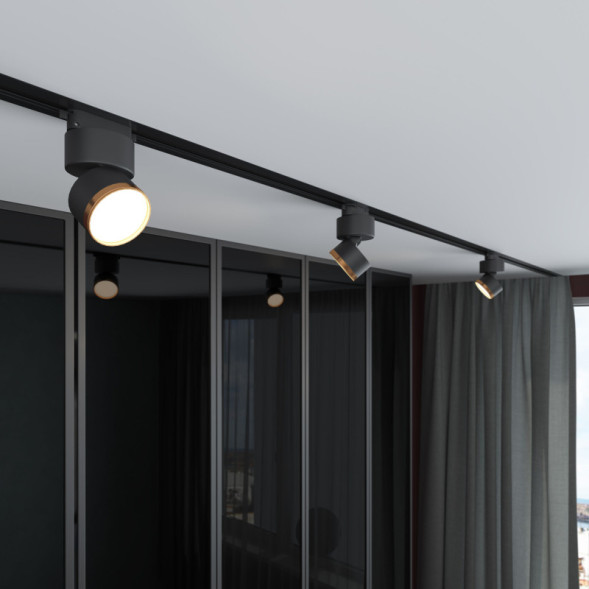 Трековый светильник Elektrostandard Impact чёрный матовый/золото 10W 4200K (85514/01)