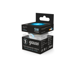 Светодиодная лампа Gauss Софитная 101505205-D 5W 220V 530lm GU5.3 белый (дневной)
