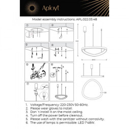 Подвесная люстра APLOYT APL.022.03.48 Zula