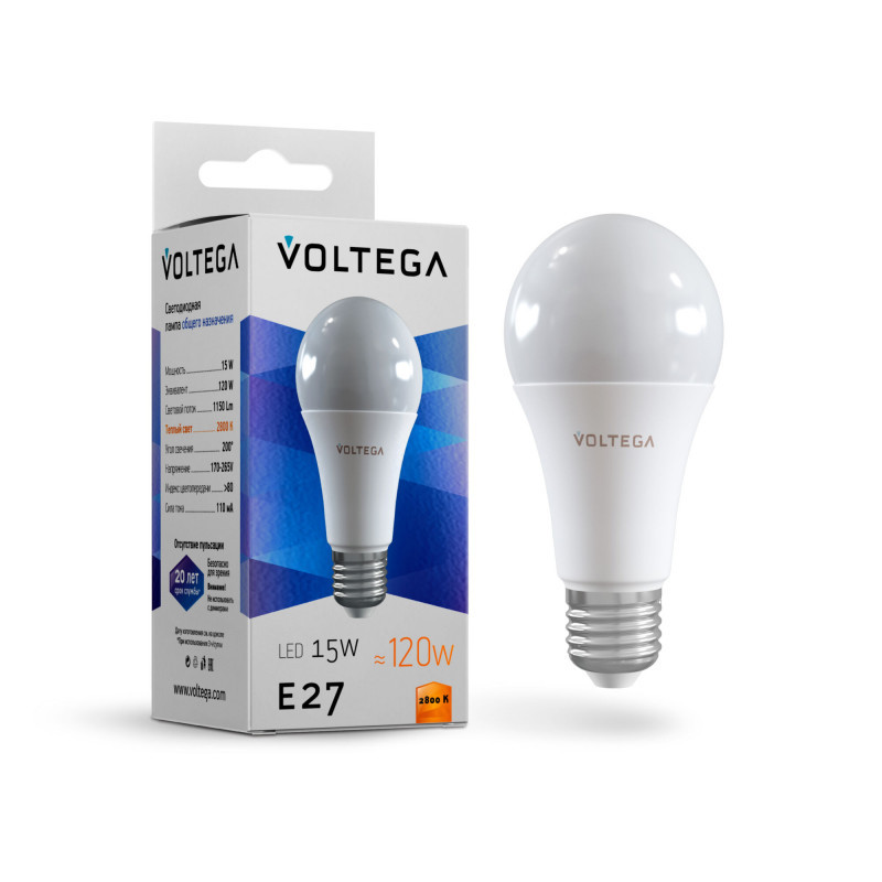 Светодиодная лампа Voltega General purpose bulb 7156 15W 220V 1150lm E27 белый (теплый)