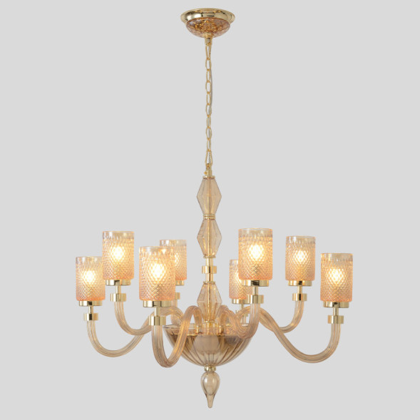 Подвесная люстра Crystal Lux SILVESTRO SP8 AMBER SILVESTRO